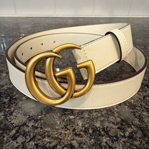 Gucci Cream Leather Belt size 95